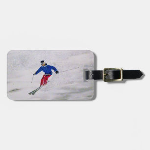 Para Maletas Etiqueta de equipaje del esquiador personalizable
