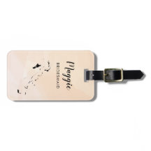 Etiqueta de equipaje del mapa de Las Bahamas, fies