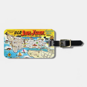 Para Maletas Etiqueta de equipaje del mapa de San Juan Puerto R