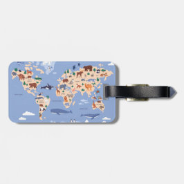 Para Maletas Etiqueta de equipaje del mapa del mundo de los niñ
