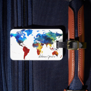 Para Maletas Etiqueta de equipaje del personalizado - Mapa del 