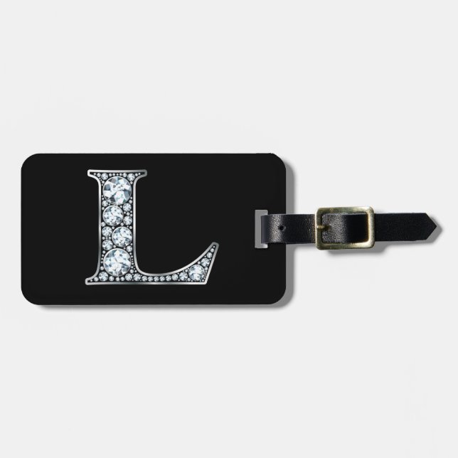 Para Maletas Etiqueta de equipaje "Diamond Bling" (Frente Horizontal)