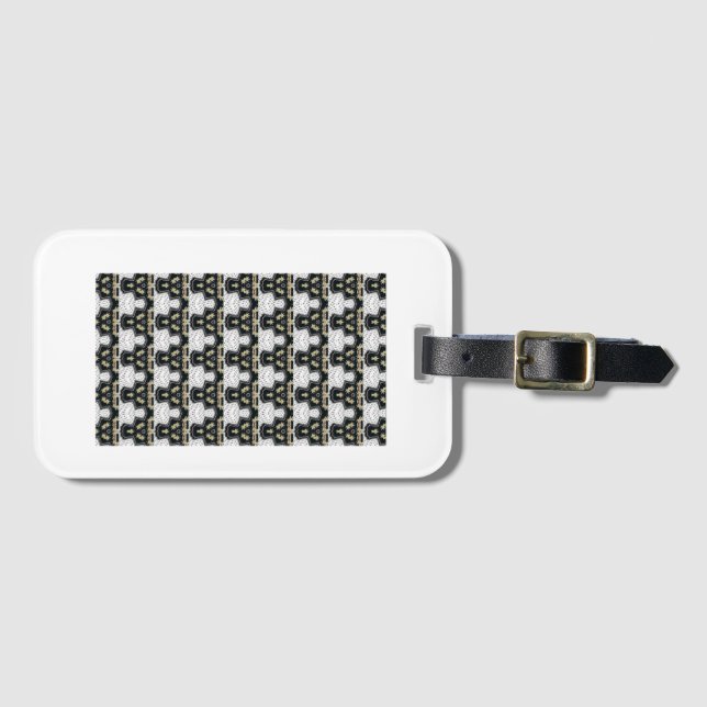 Para Maletas Etiqueta De Equipaje En Blanco Y Negro (Anverso horizontal)