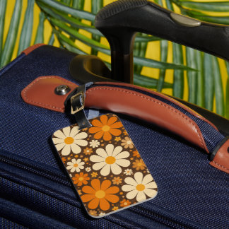 Para Maletas Etiqueta de equipaje floral Daisy Retro Groovy