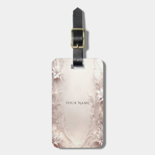 Para Maletas Etiqueta de equipaje floral de marfil blanco