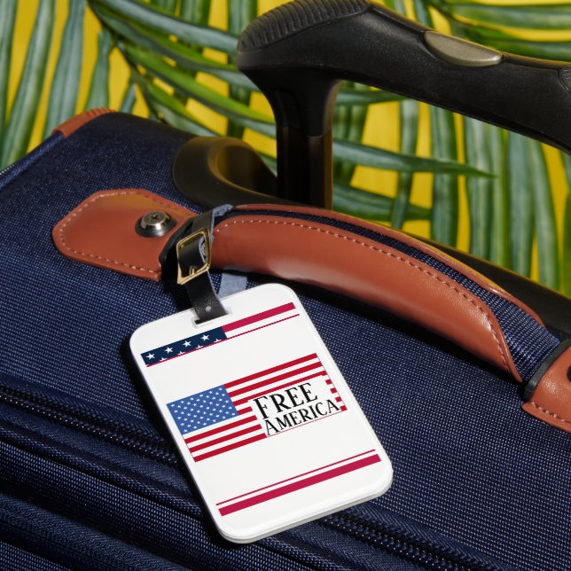 Para Maletas Etiqueta de equipaje Free America (Anverso In situ 1)