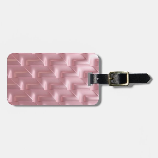 Para Maletas Etiqueta de equipaje geométrico rosa de moda - Ele (Frente Horizontal)