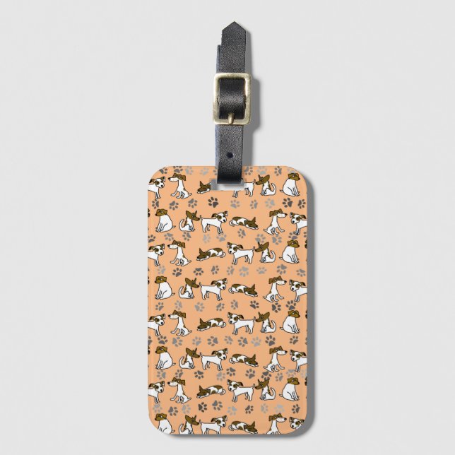Para Maletas Etiqueta de equipaje Jack Russell (Anverso vertical)