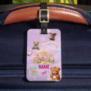 Para Maletas Etiqueta de equipaje lavanda estética Kawaii perso