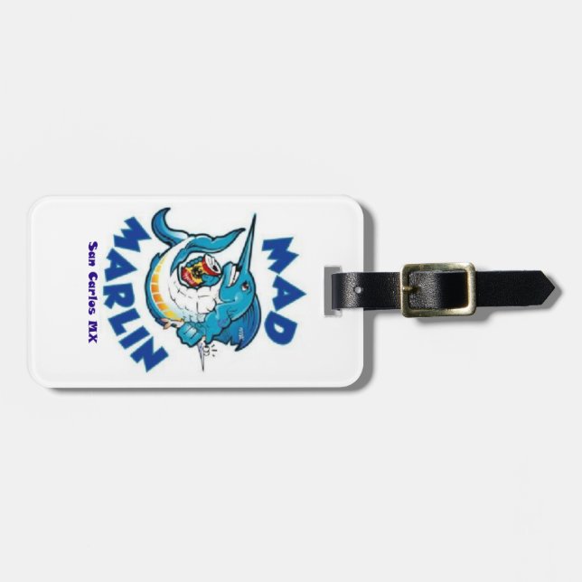 Para Maletas Etiqueta de equipaje Mad Marlin (Frente Horizontal)