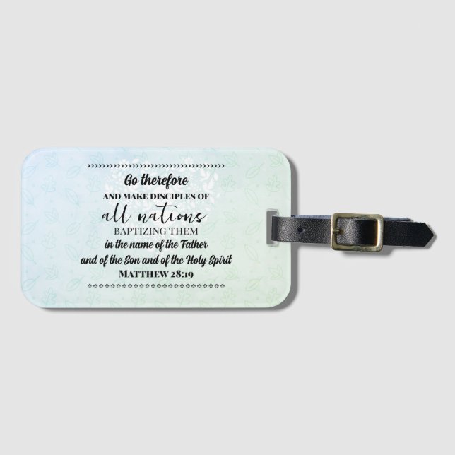 Para Maletas Etiqueta de equipaje misión verso biblia (Anverso horizontal)