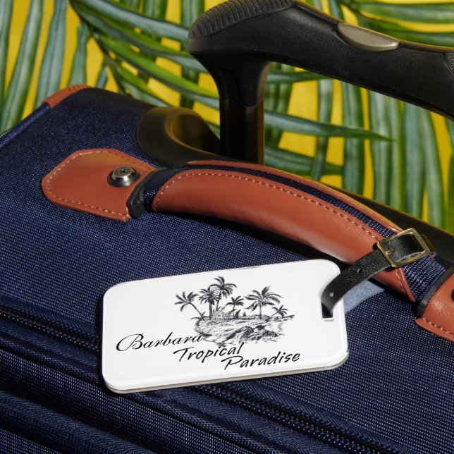 Para Maletas Etiqueta de equipaje monocroma personalizable (Anverso In situ 3)