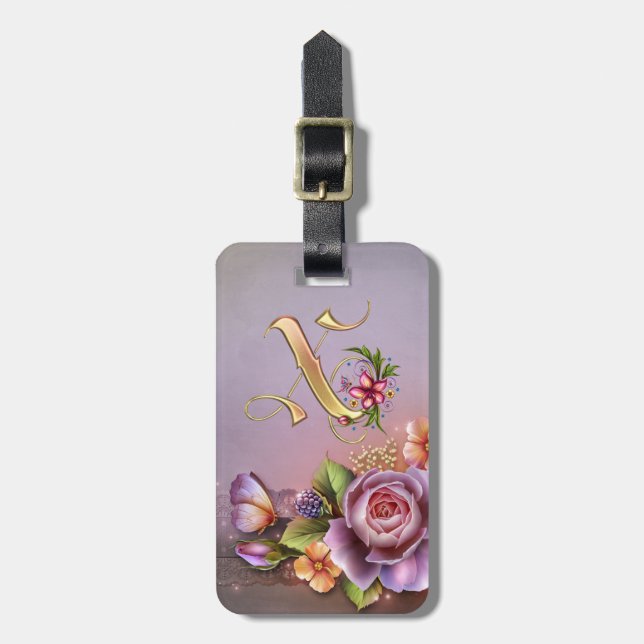 Para Maletas Etiqueta de equipaje Monogram X (Frente Vertical)