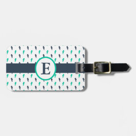 Para Maletas Etiqueta de equipaje monograma de caballete de mar