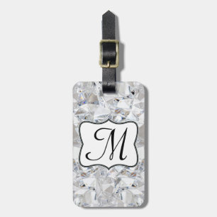 Para Maletas Etiqueta de equipaje monograma de cristal de hielo