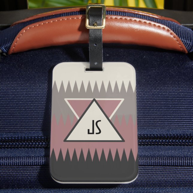 Para Maletas Etiqueta de equipaje monogramada de estilo sudoest (Anverso In situ 2)