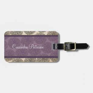 Para Maletas Etiqueta de equipaje morado de zinnia