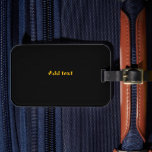 Para Maletas Etiqueta de equipaje, negro con texto dorado,<br><div class="desc">Negro,  simple plantilla negra,  lista para personalizar,  texto dorado.</div>