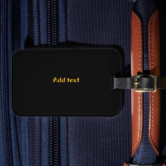 Para Maletas Etiqueta de equipaje, negro con texto dorado, (Anverso In Situ 4)