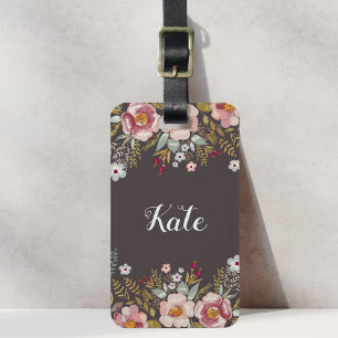 Para Maletas Etiqueta de equipaje personalizada de color marrón