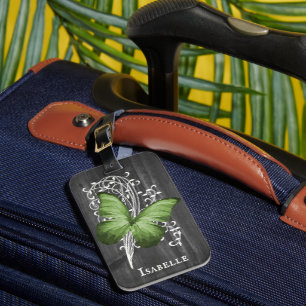 Para Maletas Etiqueta de equipaje personalizada de mariposa rus