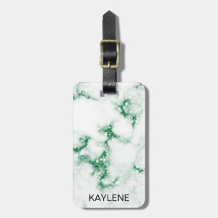 Para Maletas Etiqueta de equipaje personalizada de Mármol verde