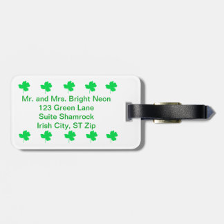 Para Maletas Etiqueta de equipaje personalizada de Neon Shamroc