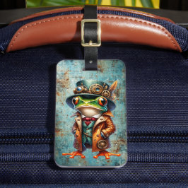 Para Maletas Etiqueta de equipaje personalizada de rana Steampu