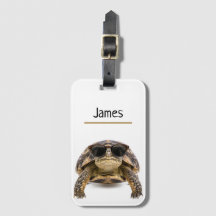 Etiqueta de Equipaje Personalizada de Tortuga Geni