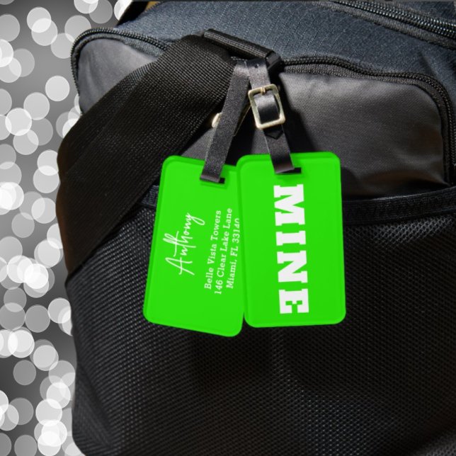 Para Maletas Etiqueta de equipaje personalizada divertida neon  (Subido por el creador)