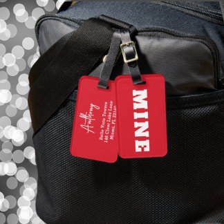 Para Maletas Etiqueta de equipaje personalizada MINE Roja Blanc