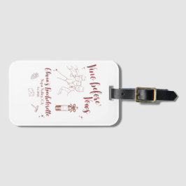 Para Maletas Etiqueta de equipaje personalizada Vino Before Vow