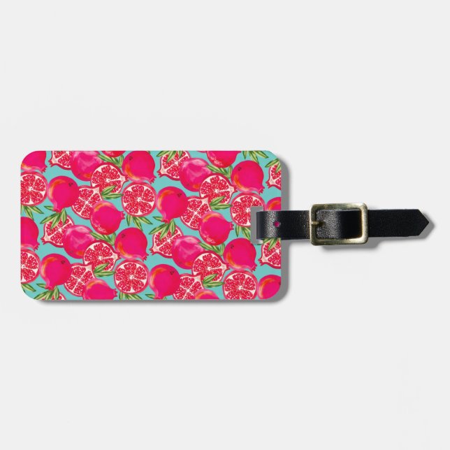 Para Maletas Etiqueta de equipaje pintado de granada (Frente Horizontal)