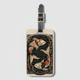 Para Maletas Etiqueta de equipaje Piscis Arte celestial zodiaco