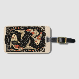 Para Maletas Etiqueta de equipaje Piscis Arte celestial zodiaco