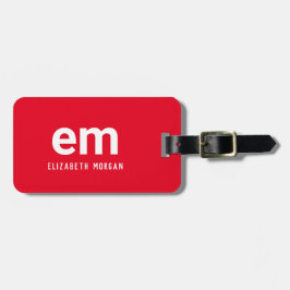 Para Maletas Etiqueta de equipaje roja moderna minimalista con