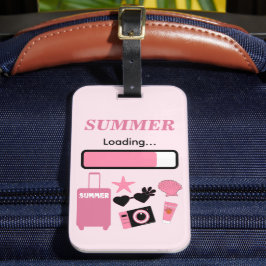 Para Maletas Etiqueta de equipaje rosa de carga de verano