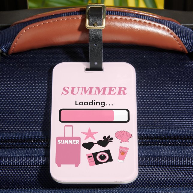 Para Maletas Etiqueta de equipaje rosa de carga de verano (Anverso In situ 2)