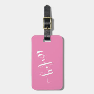 Para Maletas Etiqueta de equipaje rosa Wifey