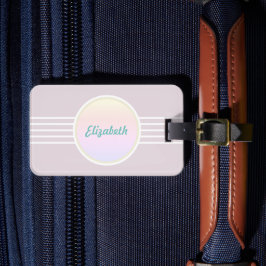 Para Maletas Etiqueta de equipaje rosa y ópalo personalizada Re