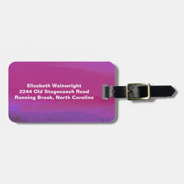 Para Maletas Etiqueta de equipaje Rosy Sunset (Frente Horizontal)