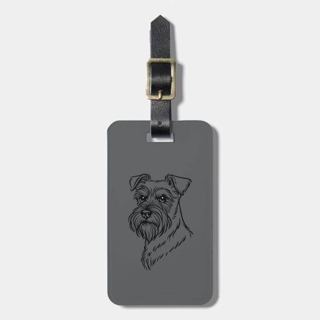 Para Maletas Etiqueta de equipaje - Schnauzer (Frente Vertical)