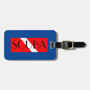 PARA MALETAS ETIQUETA DE EQUIPAJE SCUBA DIVISIÓN BANDERA ROJA /