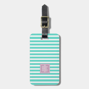 Para Maletas Etiqueta de equipaje triple monograma preppy Paste
