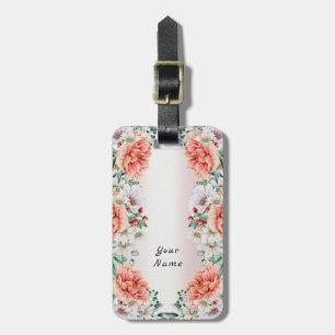 Para Maletas Etiqueta de equipajes de flores de color de agua P
