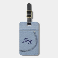 Etiqueta de jeans con monograma