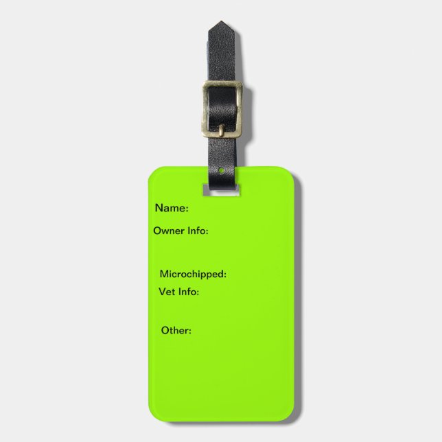 Para Maletas Etiqueta de la identificación de la perrera/del (Frente Vertical)