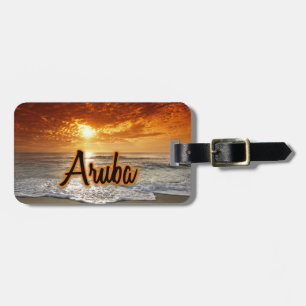 Para Maletas Etiqueta de la puesta de sol de Aruba