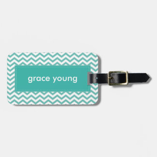 Para Maletas ETIQUETA DE LUGGAGE :: simple negrita chevron jade