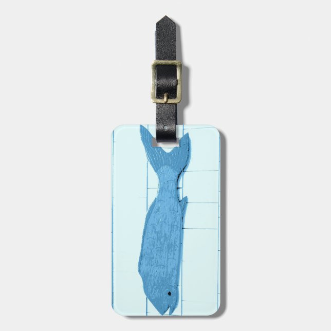 Para Maletas etiqueta de pez azul (Frente Vertical)